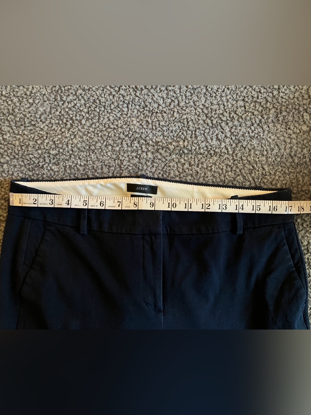 J. Crew Cameron slim cropped pant in navy bi-stretch cotton blend | Size 14 - Picture 6 of 7